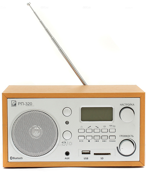 Радиоприемник портативный Сигнал БЗРП РП-320 дерево светлое/серебристый USB SD