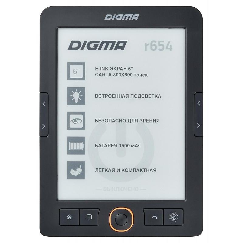 Электронная книга DIGMA r654  4 Гб графит с подсветкой