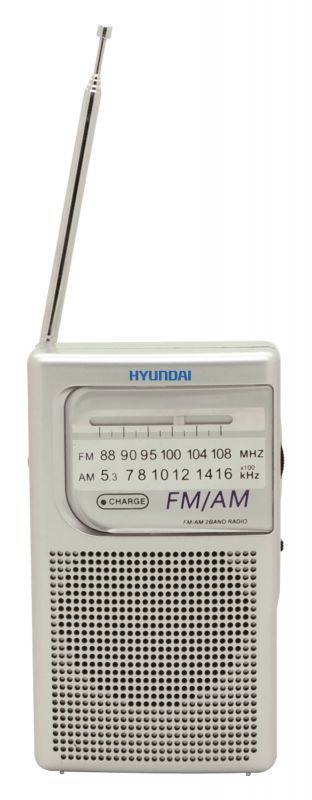 Радиоприемник портативный Hyundai H-PSR100 серебристый