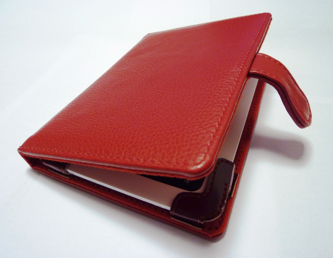 Чехол - обложка из натуральной кожи для PocketBook Touch 622/623/624/626/640 (красный)