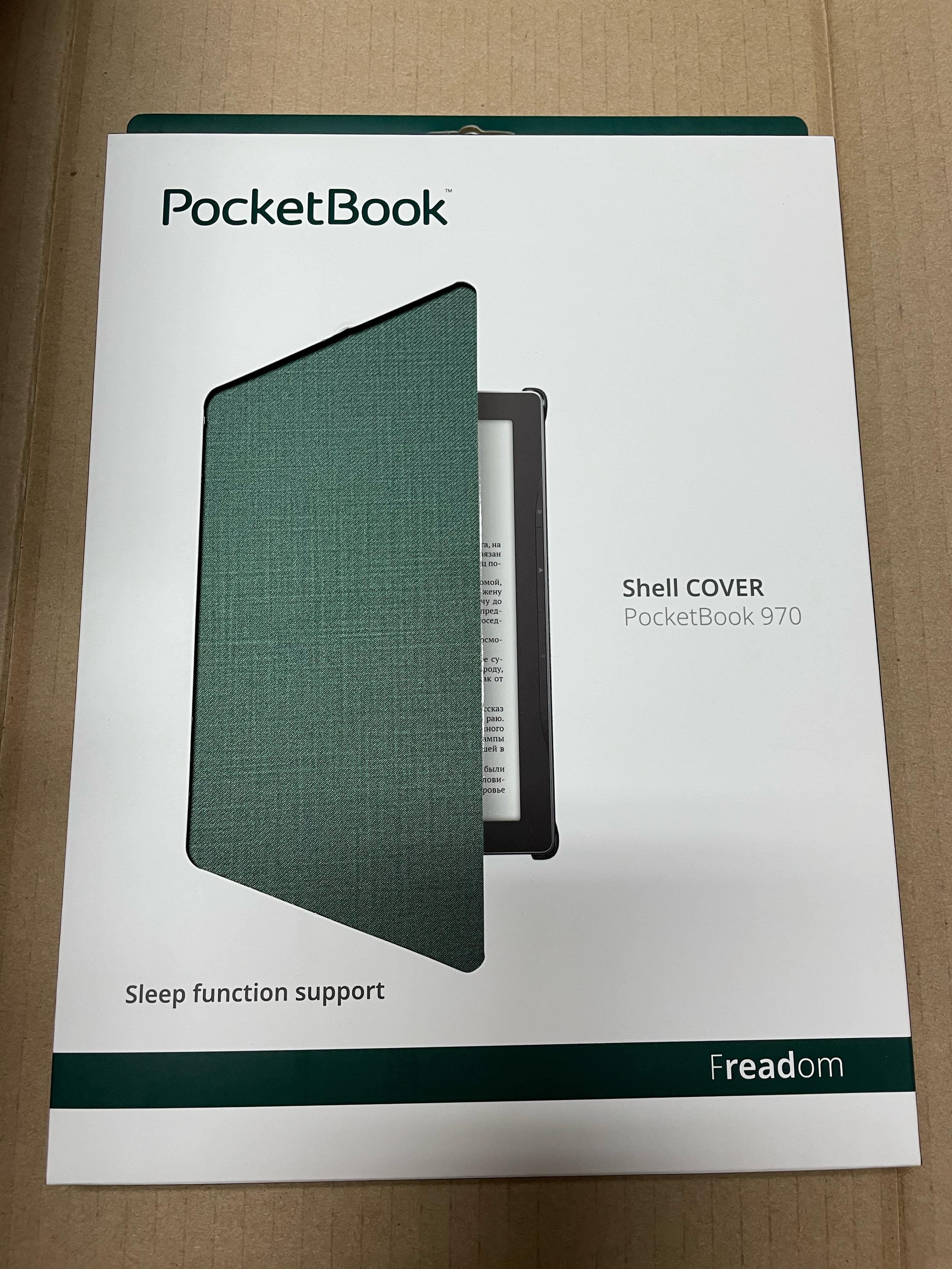 Оригинальная чехол для PocketBook 970 (HN-SL-PU-970-GN-CIS) shell-cover,зеленый