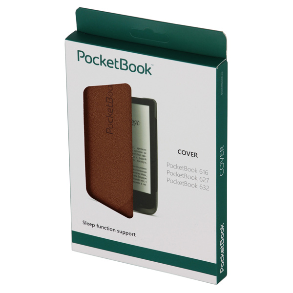 Чехол - обложка PocketBook (оригинальная) для эл. книг 606/616/627/628/632/633 (PBC-627-BRST-RU) коричневый
