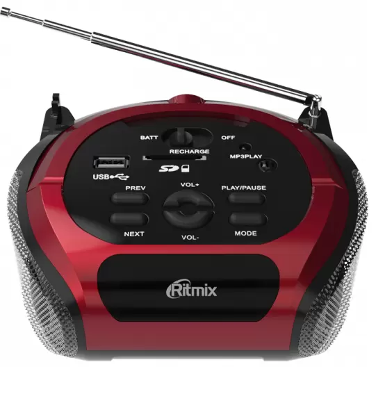 Магнитола RITMIX RBB-100BT  черно-серебристый