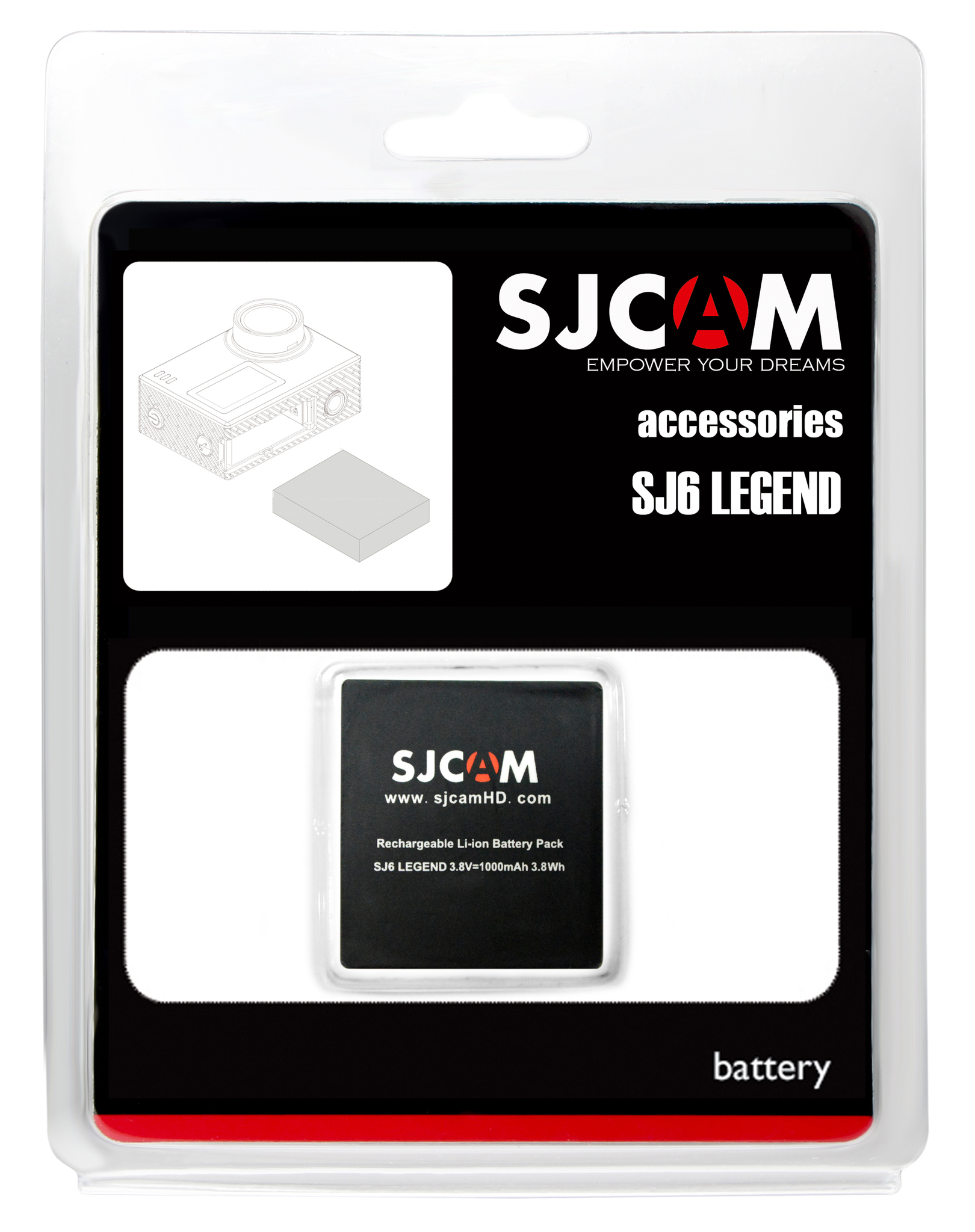 Дополнительная батарея SJCAM для камеры SJCAM SJ6 Legend (M-Case BP147)
