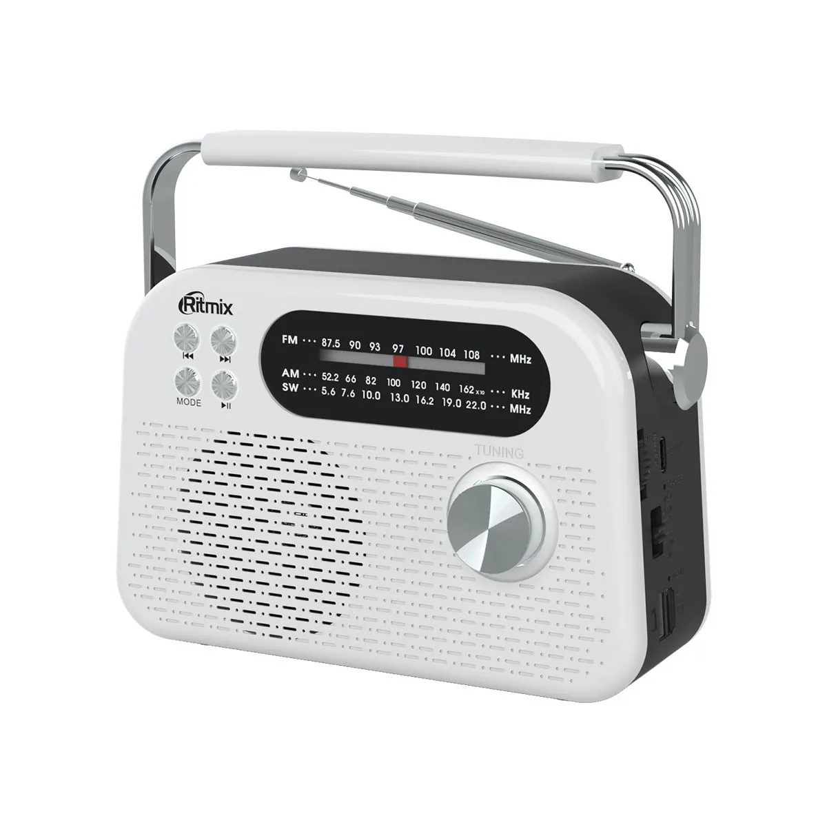 Радиоприемник с аккумулятором Ritmix RPR-045 (FM/AM/SW/BT/USB/SD), белый