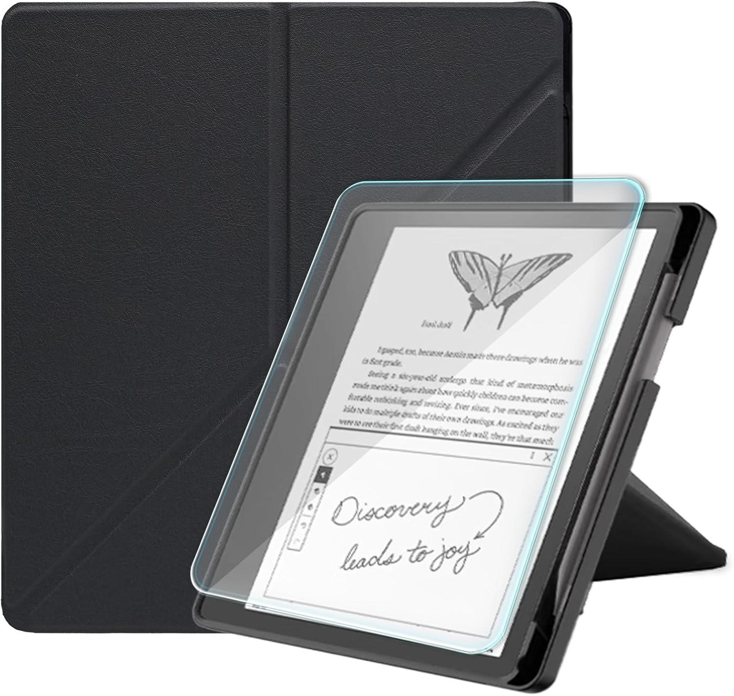 Оригинальный кожаный чехол Amazon Kindle Scribe Gen.1 (2022) & Gen.2 2024 эко-кожа, черный